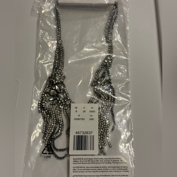 NWT Express Draped Fringe Chain Necklace in black - Picture 6 of 10